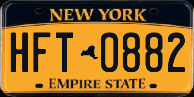 NY license plate HFT0882