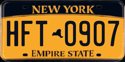 NY license plate HFT0907