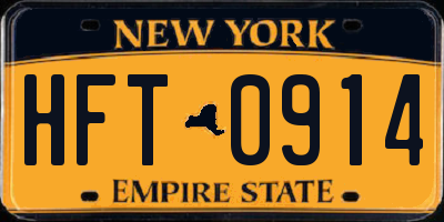 NY license plate HFT0914