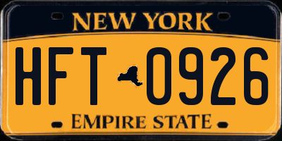 NY license plate HFT0926