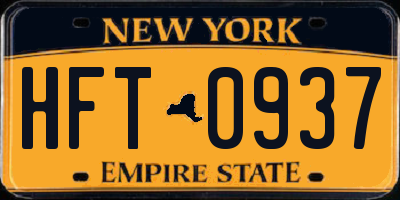NY license plate HFT0937