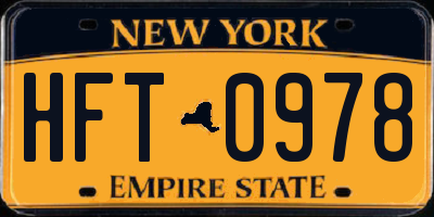 NY license plate HFT0978