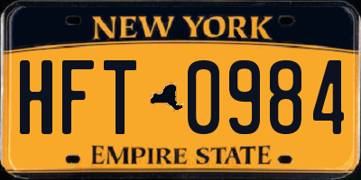 NY license plate HFT0984