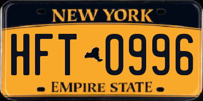 NY license plate HFT0996