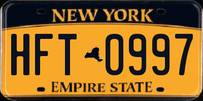 NY license plate HFT0997
