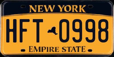 NY license plate HFT0998