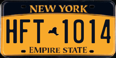 NY license plate HFT1014