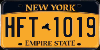 NY license plate HFT1019