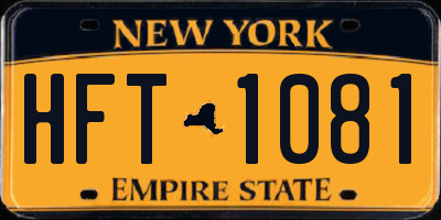 NY license plate HFT1081