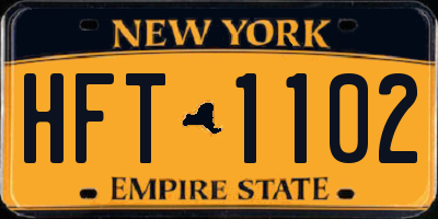 NY license plate HFT1102