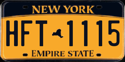 NY license plate HFT1115