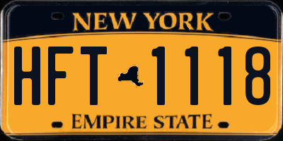 NY license plate HFT1118