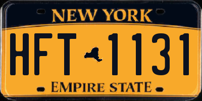 NY license plate HFT1131