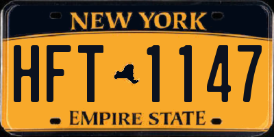 NY license plate HFT1147
