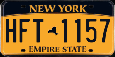 NY license plate HFT1157