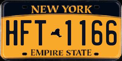 NY license plate HFT1166