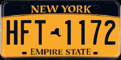 NY license plate HFT1172