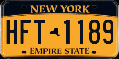 NY license plate HFT1189