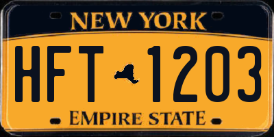 NY license plate HFT1203