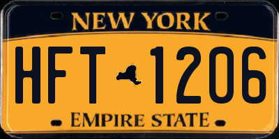 NY license plate HFT1206