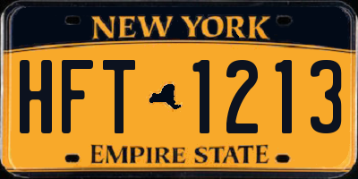 NY license plate HFT1213