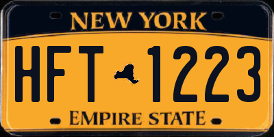 NY license plate HFT1223