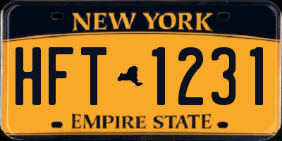 NY license plate HFT1231