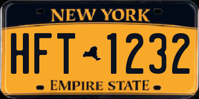 NY license plate HFT1232