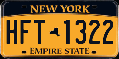 NY license plate HFT1322
