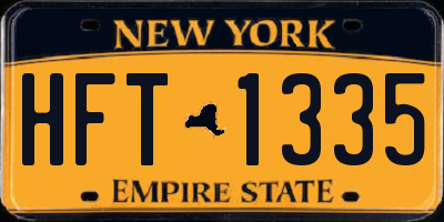 NY license plate HFT1335