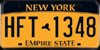 NY license plate HFT1348
