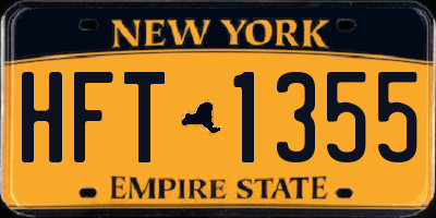 NY license plate HFT1355