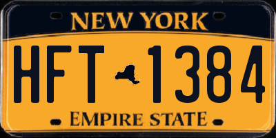 NY license plate HFT1384