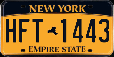 NY license plate HFT1443