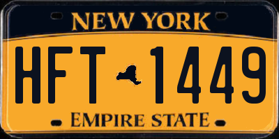 NY license plate HFT1449