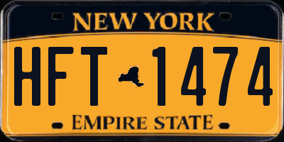 NY license plate HFT1474
