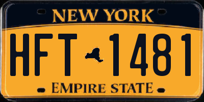 NY license plate HFT1481