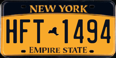 NY license plate HFT1494