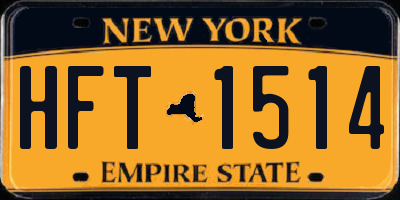 NY license plate HFT1514