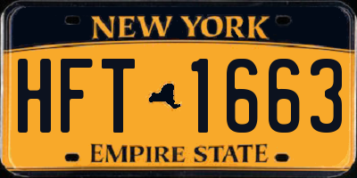 NY license plate HFT1663