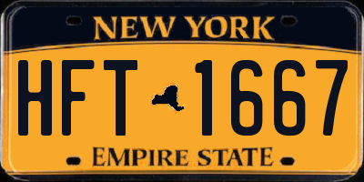 NY license plate HFT1667
