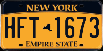 NY license plate HFT1673