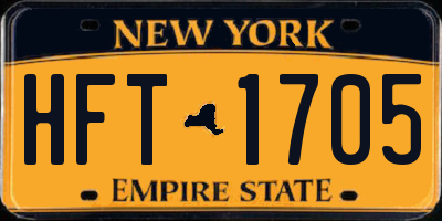 NY license plate HFT1705