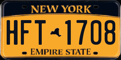 NY license plate HFT1708
