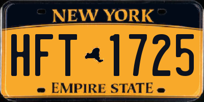 NY license plate HFT1725