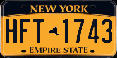 NY license plate HFT1743