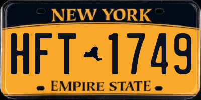 NY license plate HFT1749