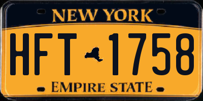 NY license plate HFT1758