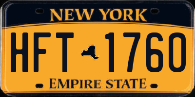 NY license plate HFT1760
