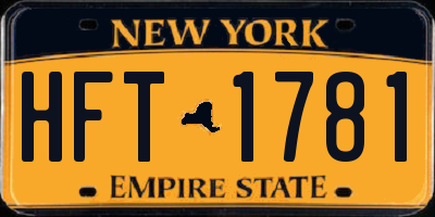 NY license plate HFT1781